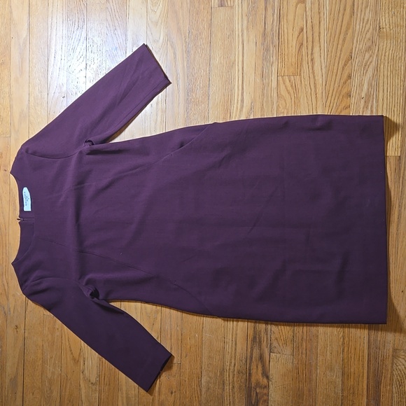 M.M. Lafleur Etsuko burgundy pocket sheath dress - Picture 2 of 6